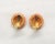 Metal Vintage 1960s Signed Hobe Round Goldtone Faux-Coral Cabochon Clip Earrings - 2 Pieces For Sale - Image 7 of 7