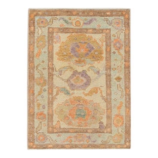 Modern Turkish Oushak Rug 2' x 2'9" For Sale