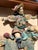 1900 - 1909 Wood Framed Antique Chinese Roof Tile Mythical Guardian Warrior on Foo Dog For Sale - Image 5 of 10