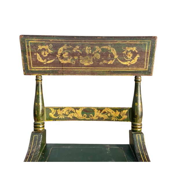 Antique Sheraton Fancy Paint Chair For Sale - Image 4 of 10