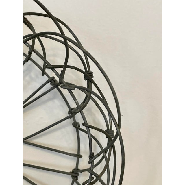 French Country Wire Adjustable Egg Basket For Sale - Image 4 of 4