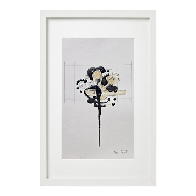 Framed Organic Modern Original Flower Painting by Diane Grant For Sale