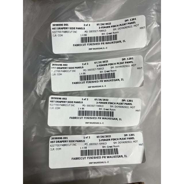 4 Custom Drapery Panels (2 Left and 2 Right) For Sale - Image 9 of 9