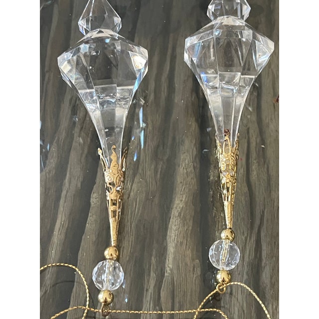 Shabby Chic 4 PCS Lucite Drops Tassels Ornaments For Sale - Image 3 of 5
