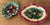 Set of two antique begonia leaf dishes made in England around the late 19th century. Larger: 9.75" x 7.25" Smaller: 7.25"...