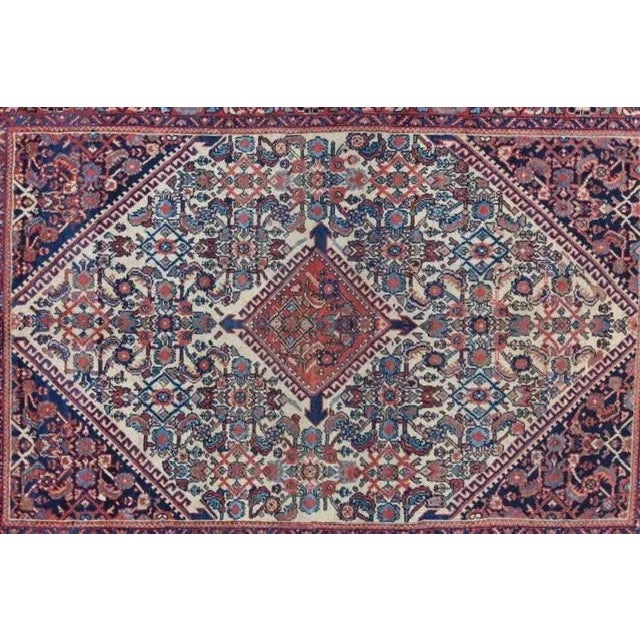 Wool pile genuine Handmade vegetable dye Vintage Persian Sultanabad -