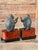 Vintage Maitland-Smith Style Bronze Patina Monkey Bookends on Burl Wood Bases – Pair For Sale - Image 12 of 12