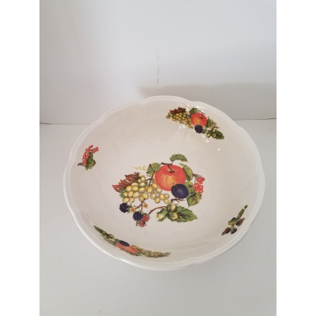 Italian Vintage Ceramica Due Torri Italian Hand Painted Extra Large Pasta Bowl W/ Two Handled Platter - 2 Pieces For Sale - Image 3 of 6