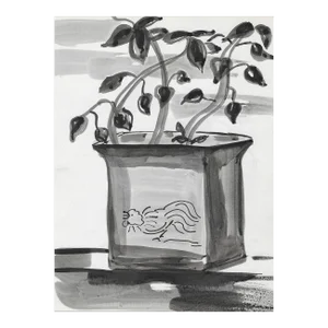 1950s Virginia Spencer Plant and Chinese Planter Still Life Painting