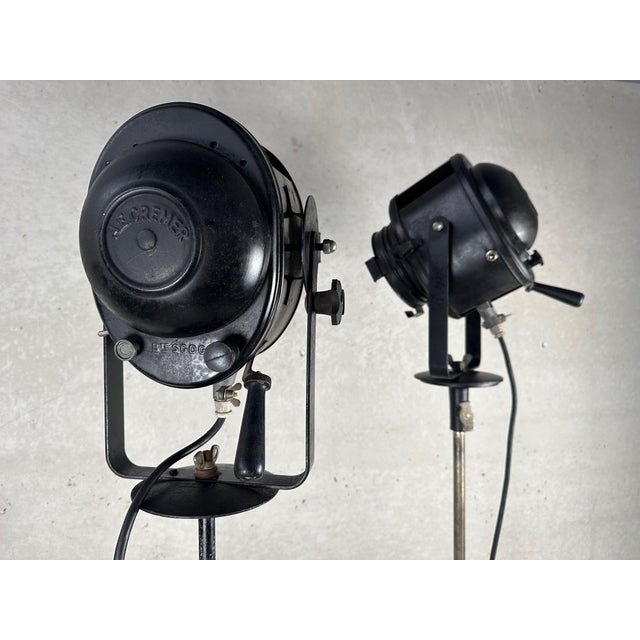 Metal Vintage Theater Spot Lights from Cremer Paris, 1950s, Set of 2 For Sale - Image 7 of 17