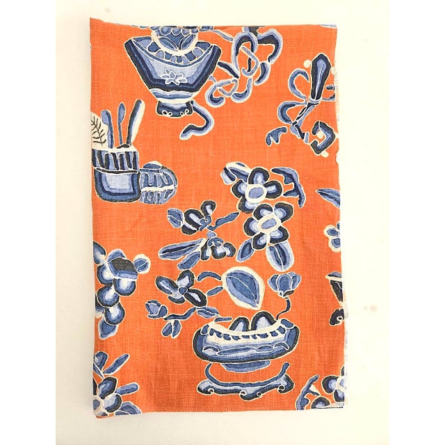 Jim Thompson Linen Fabric Kalong Vases in Persimon, 1 Meter For Sale In Miami - Image 6 of 16