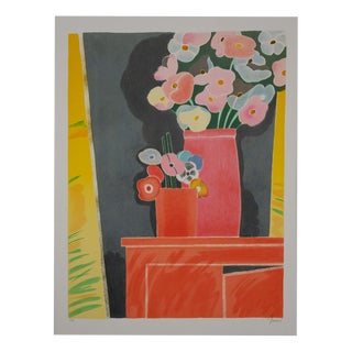 Albert Zavaro, Bouquets of Anemones, Lithograph For Sale
