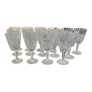 1950s Waterford Lismore Water Goblets Set of 15 For Sale