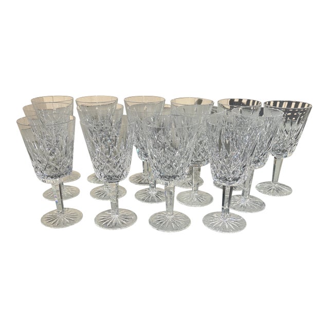 1950s Waterford Lismore Water Goblets Set of 15 For Sale