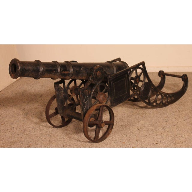 Late 19th Century Decorative English Cast Iron Cannon For Sale - Image 10 of 11