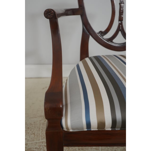 Brown Set of 8 Henredon Mahogany Shield Back Dining Chairs For Sale - Image 8 of 18