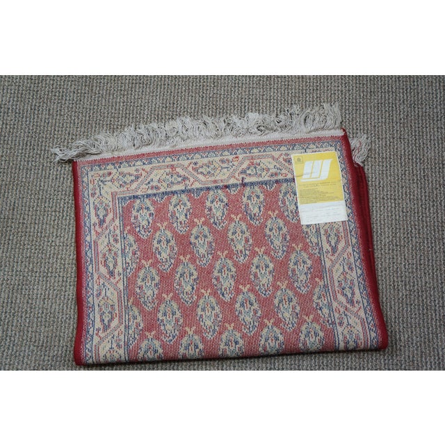 Textile Vintage Belgium 100% Virgin Wool Oriental Paisley Rug Runner Carpet Mat 34" For Sale - Image 7 of 10