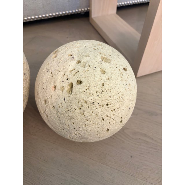 Abstract 1970s Michael Taylor Spherical Stone Objects/ Set of Three For Sale - Image 3 of 5