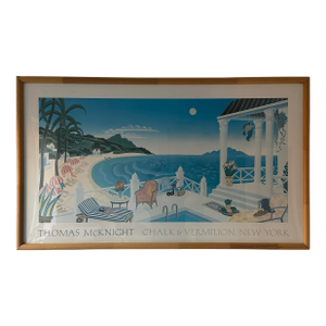 1980's XL Framed Thomas McKnight "Crescent Bay" Poster Print