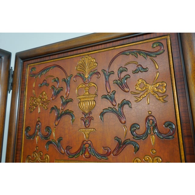 1990s Theodore Alexander Neoclassical Folding Screen For Sale - Image 5 of 11