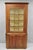 Antique American Colonial Primitive Solid Cherry Wood 2 Part Corner China Cabinet Cupboard with Individual Panes of Glass....