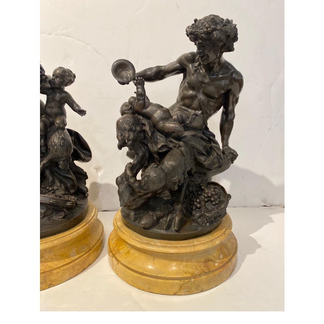 Mid 19th Century Pair of Magnificent Patinated Bronze Sculptures After Clodian For Sale - Image 5 of 12