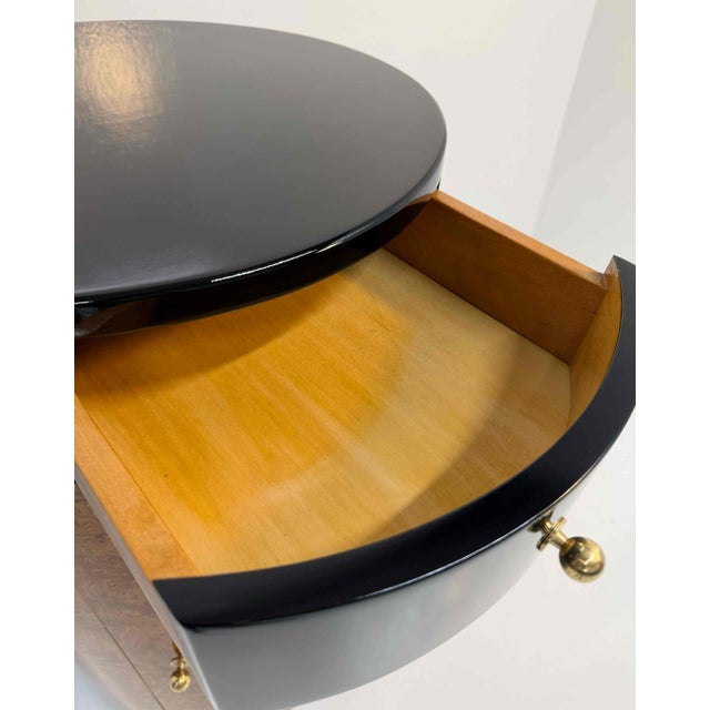 Italian Cylindrical Cabinet in Reconstituted Wood Veneer, 1980s For Sale - Image 11 of 13