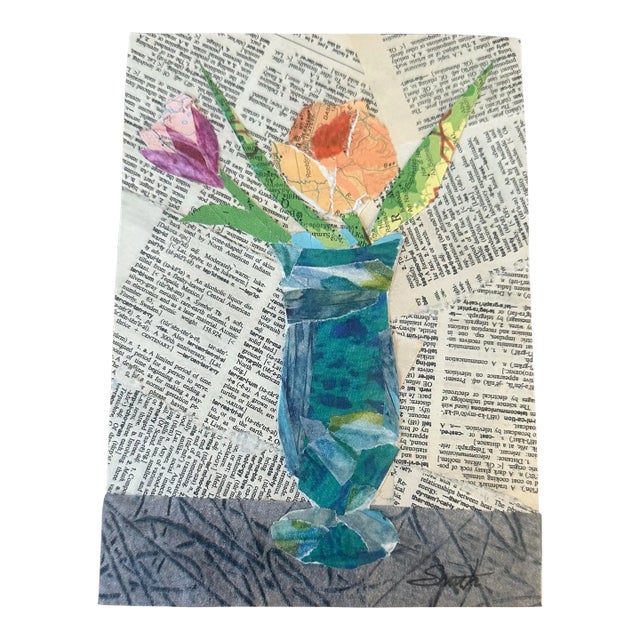 Original Botanical Collage by Nancy Smith For Sale