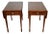 1950s Pair of Vintage Hekman Cherry Inlaid Drop-Leaf Pembroke Side Tables / End Tables For Sale