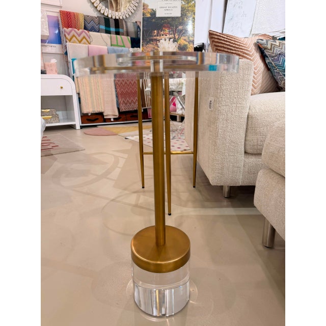 Gold Deco Martini Acrylic Table For Sale - Image 8 of 8