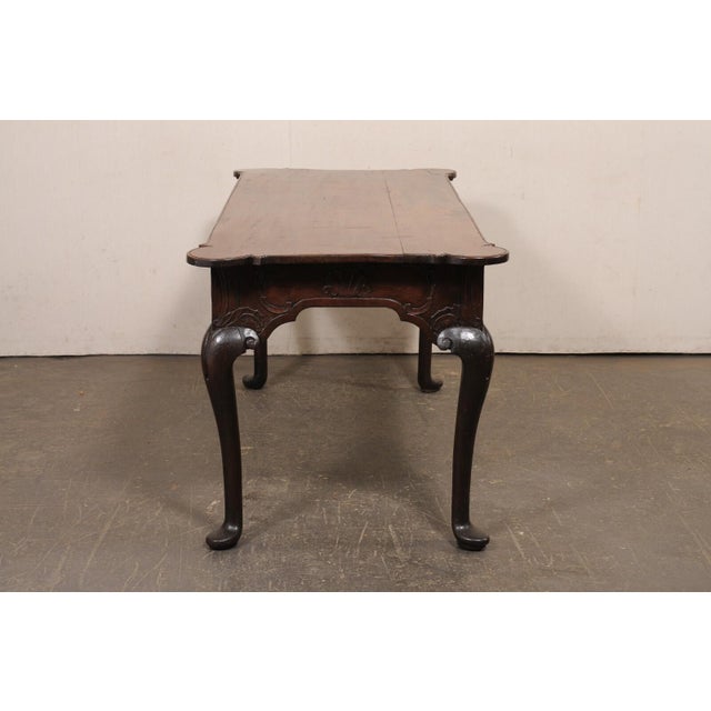 Wood 18th Century Portuguese Baroque Walnut Carved Console Table For Sale - Image 7 of 12