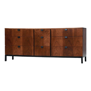 1960s Refinished 72” Milo Baughman for Directional Walnut Dresser