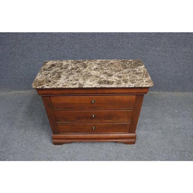 Durham Furniture Cherry Louis Philippe Style Nightstand For Sale - Image 4 of 13