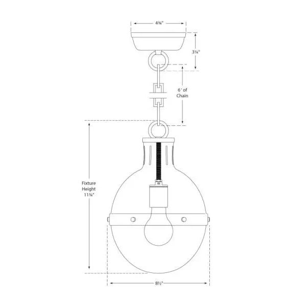 2020s Thomas O'Brien for Visual Comfort Signature Hicks Small Pendant in Bronze & Hand-Rubbed Antique Brass with White Glass For Sale - Image 5 of 5