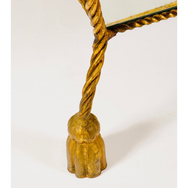 Metal 1980s Vintage Italian Iron Rope Etagere With Tassel Feet For Sale - Image 7 of 8