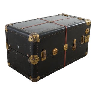 Victorian Atkinson and Long Black Wardrobe Steamer Trunk For Sale