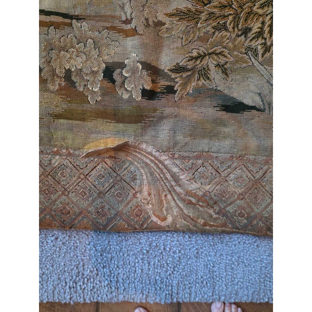 early 19th century tapestry has some minor tear to the silk portions. Amazingly decorative as was hanging in my master...