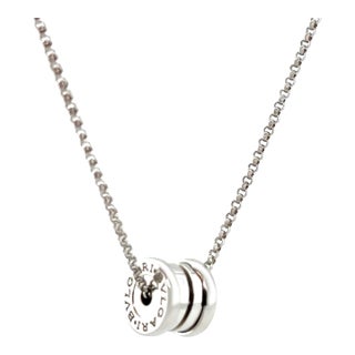 Bvlgari B.zero1 18ct White Gold Mini Pendant Necklace 7.38g For Sale