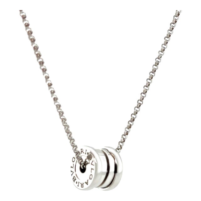 Bvlgari B.zero1 18ct White Gold Mini Pendant Necklace 7.38g For Sale