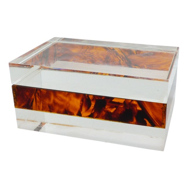 Two-Tone Acrylic Glass Box, 1970 For Sale