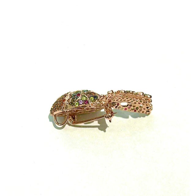Bochic "Orient" Ruby, Emerald & Sapphire Brooch or Pendent Set In 18K Gold & Silver For Sale In New York - Image 6 of 10