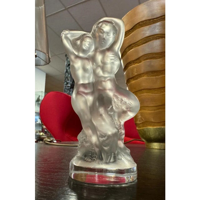 Diana and Pan the Faun Crystal Sculpture from Lalique France, 1960s, in Flawless conditions. Designed 1960 to 1969 This...