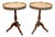 French Louis XV Style Pink Marble Gallery Topped Tripod Tables, 1920s, Set of 2 For Sale