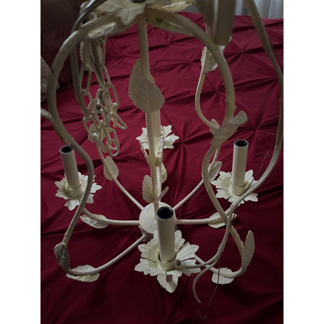 Vintage Wendy Bellissimo Teaberry 4 Light Shabby Chic Chandelier For Sale - Image 4 of 11