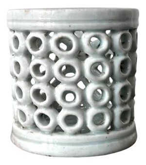 Korean Reticulated Celadon Brush Holder
