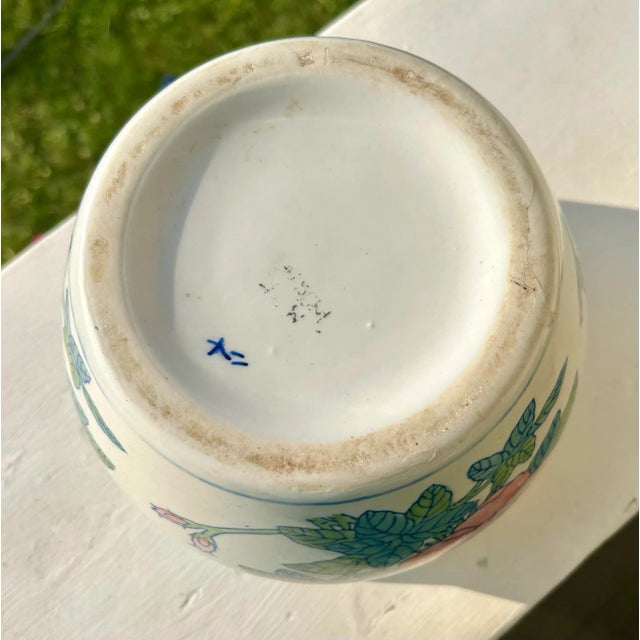 Pink Vintage Floral Chinese Planter For Sale - Image 8 of 8
