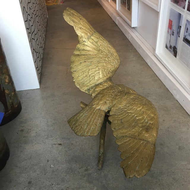 Vintage Solid Brass Faux Bois Eagle Sculpture For Sale - Image 11 of 13