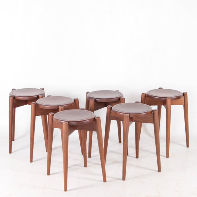 Vintage Japanese Stools, 1980s, Set of 6 For Sale - Image 16 of 16