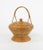 Midcentury amazing decorative basket in curved rattan with handle attributed to Vivai Del Sud. Made in Italy in the 1960s....