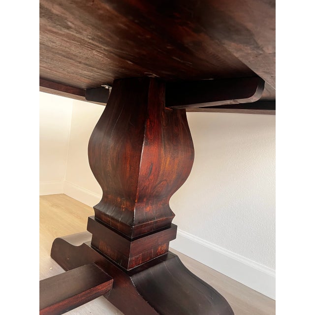 Heavy Solid Wood Dining Table For Sale - Image 9 of 12